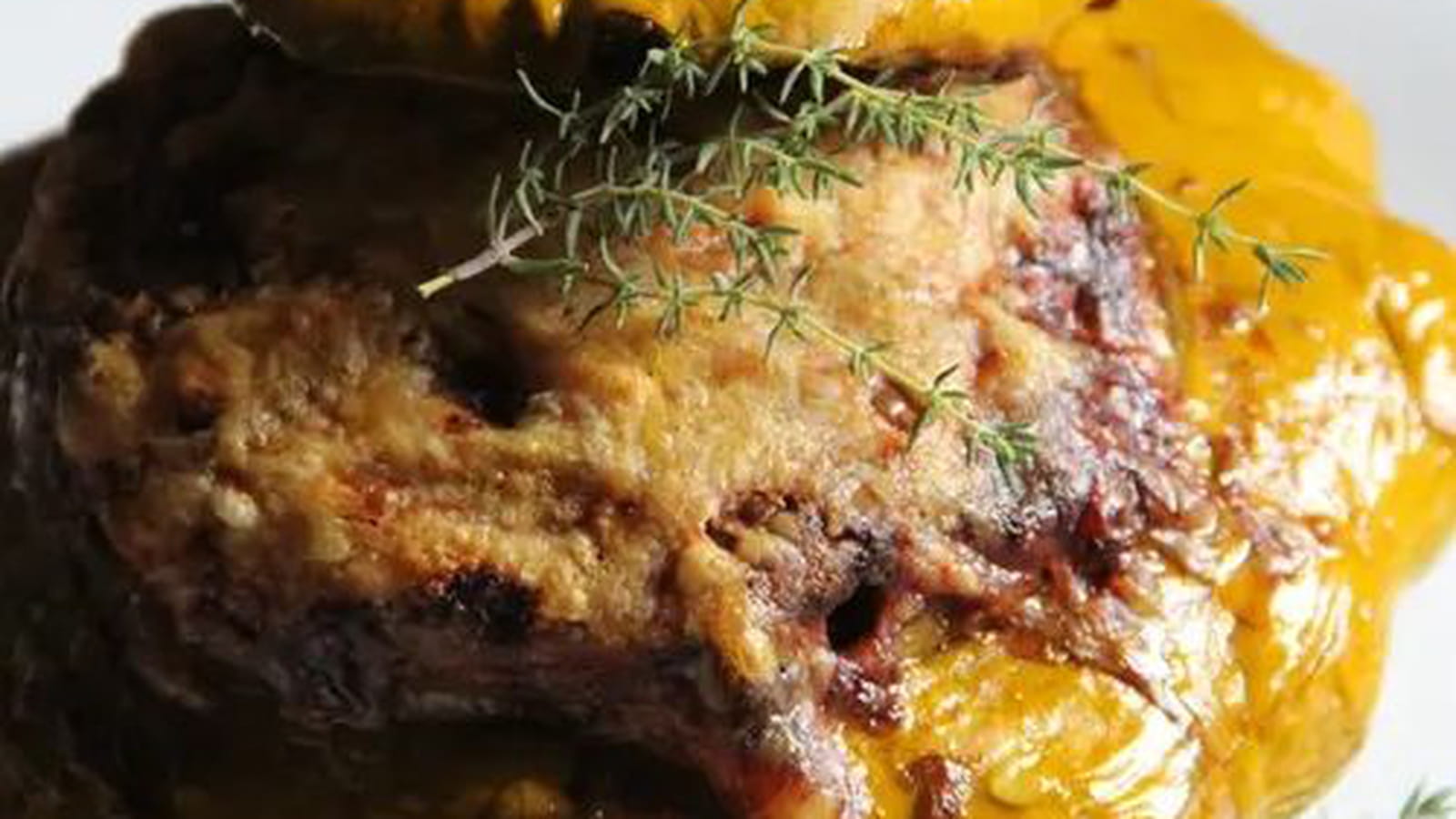 Pâtisson aux ravioles, thym et comté