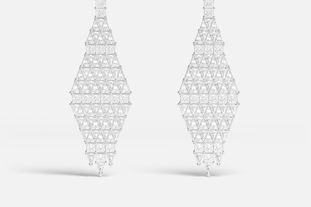 Boucles d'oreilles pendantes Art Déco Statement