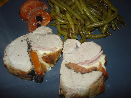 Filet mignon aux champignons, tomates et mozzarella