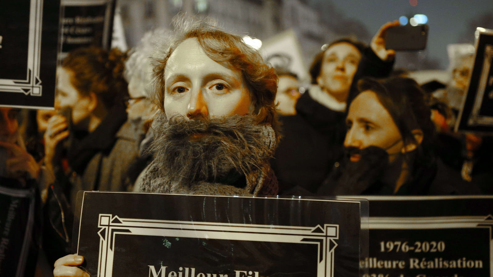 Manifestante à barbe