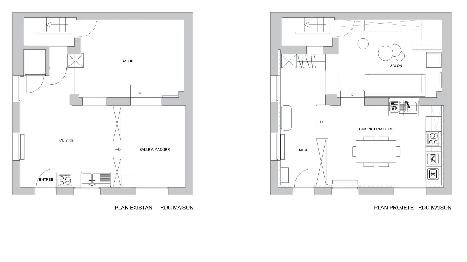 Plans rez-de-chaussée