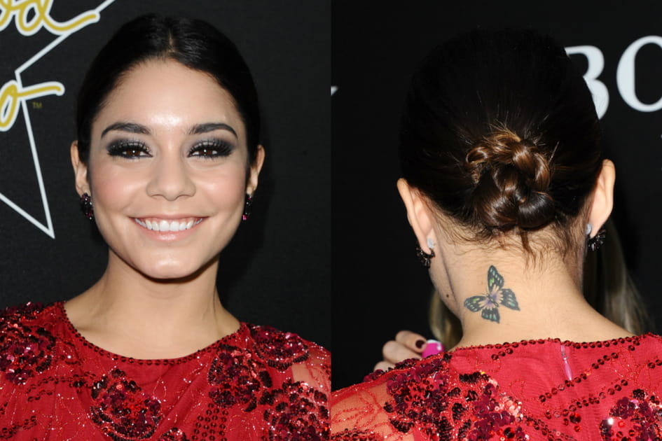 Le papillon tatou&eacute; sur la nuque de Vanessa Hudgens