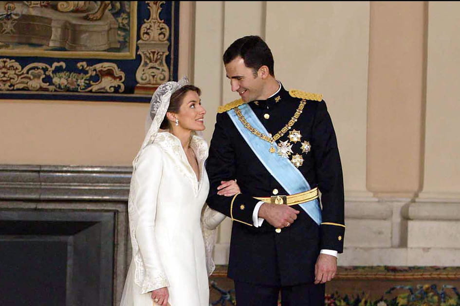 La coiffure de mari&eacute;e de la reine Letizia d'Espagne