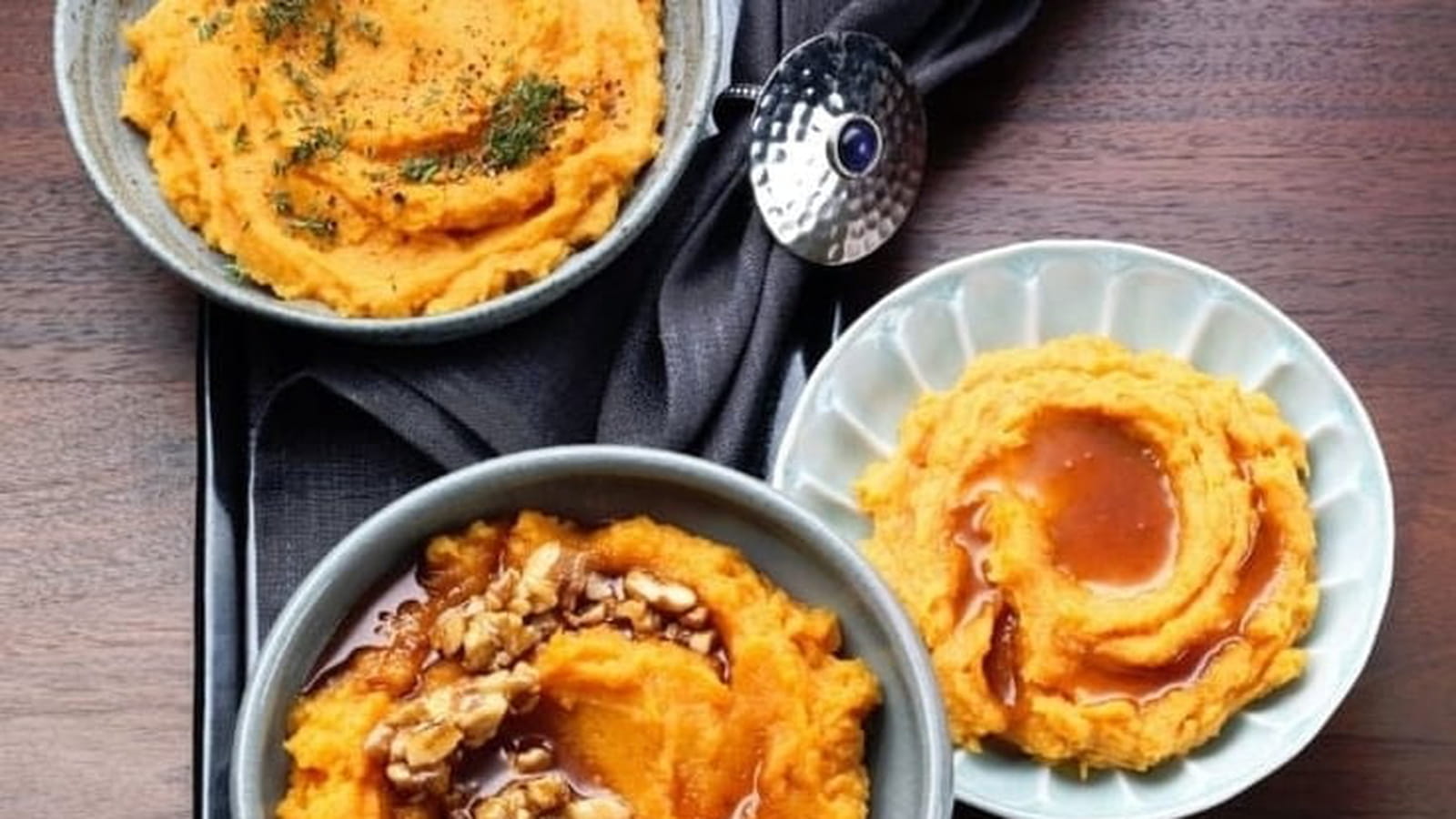 Purée de patate douce au miel