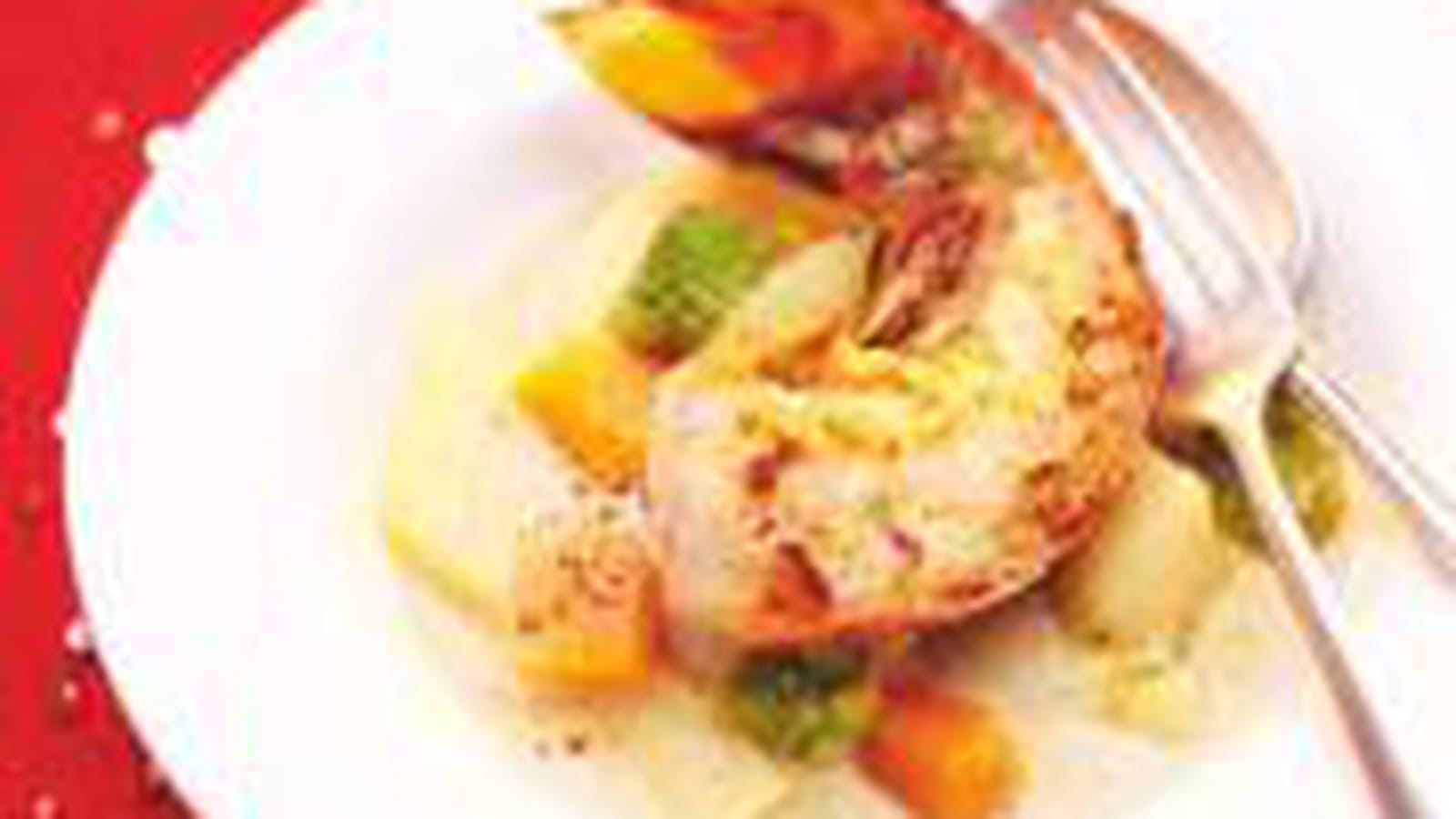 Nage de langouste au Chablis et légumes