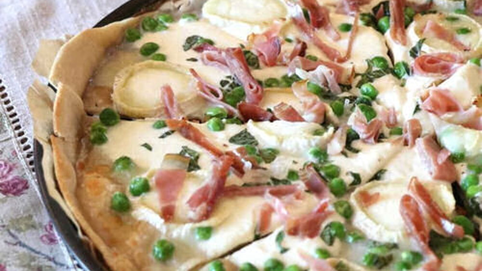 Pizza express chèvre et petits pois frais