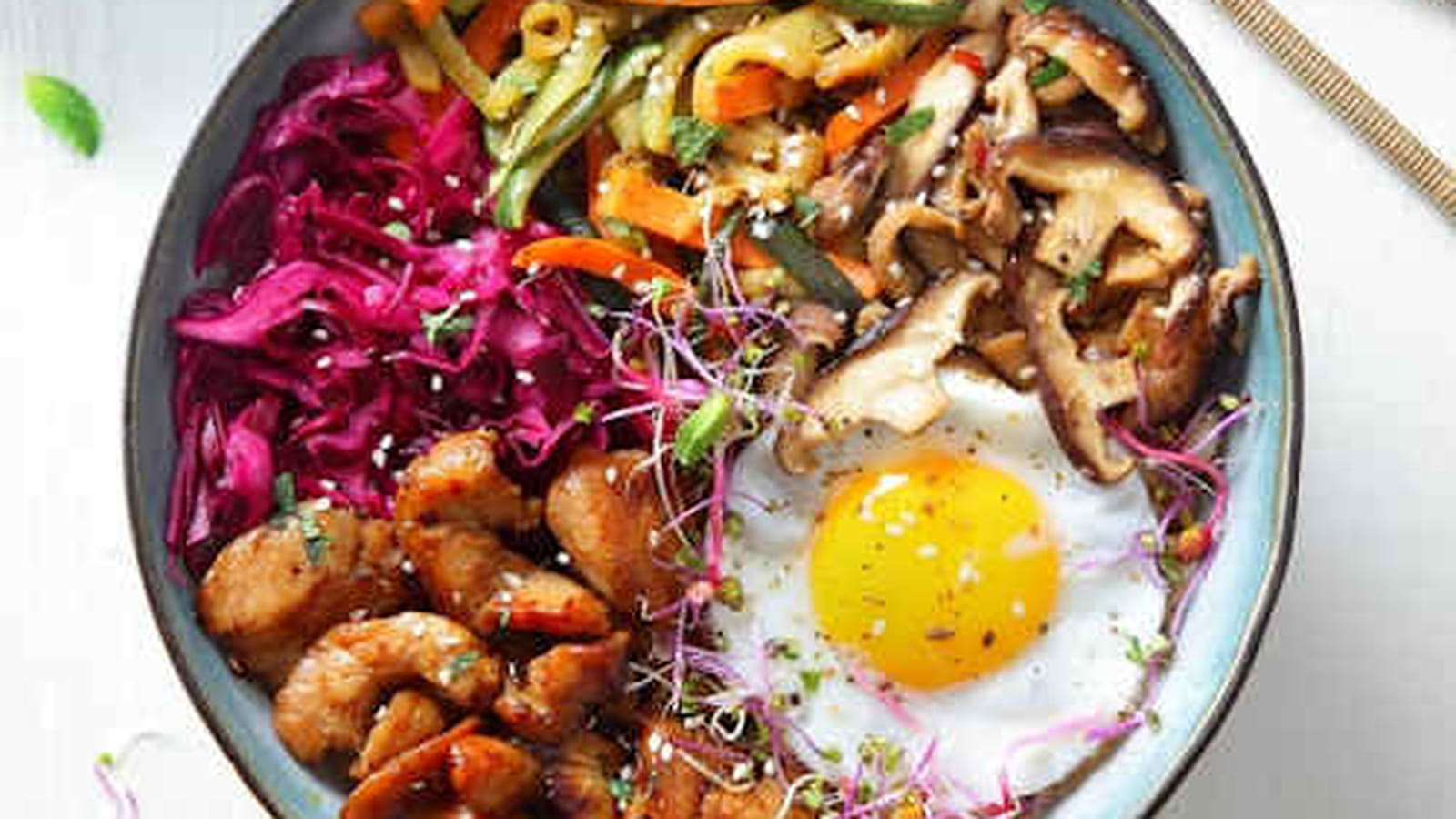 Bibimbap au poulet fermier et aux oeufs bio Label Rouge