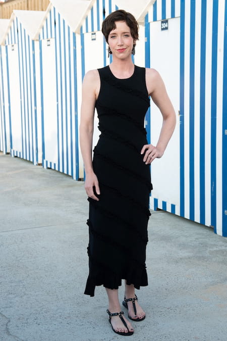 Sara-Giraudeau-Cabourg-robe-sandales