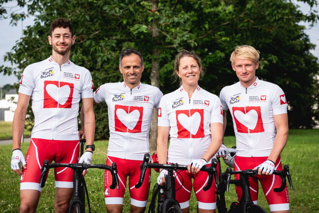 Les sportifs : Alexandre Henrard, Franck Cammas, Samantha Davies et Maxime Sorel