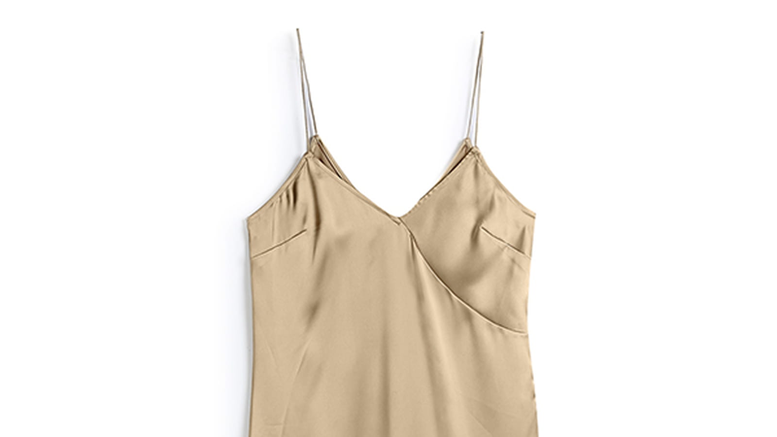 Robe en satin beige