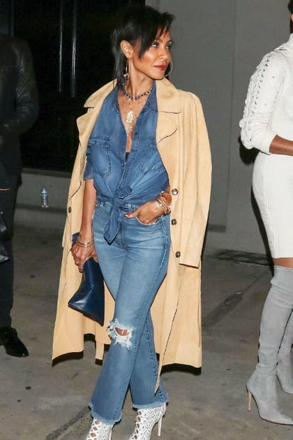 Jada Pinkett Smith, chemise en jean nouée