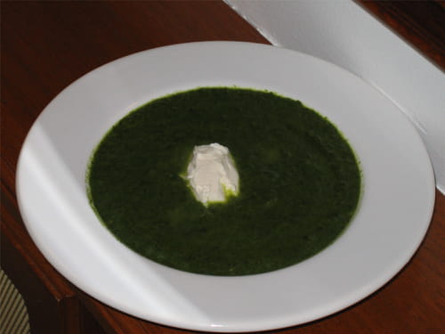 Velouté d'épinards au chèvre