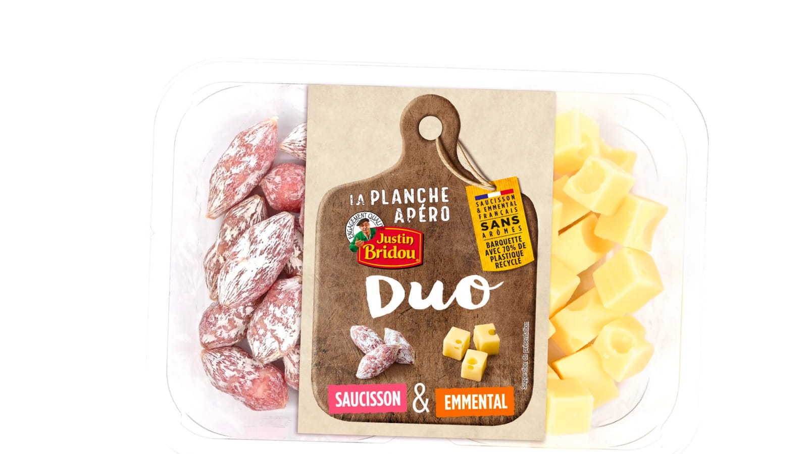 Les duos apéros fromage et saucisson de Justin Bridou