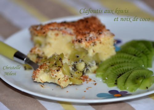 Clafoutis aux kiwis et noix de coco