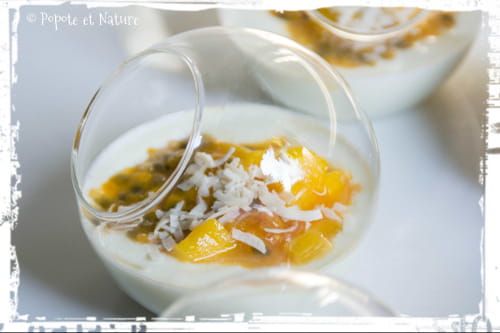 Verrines légères à la mangue, aux fruits de la passion et au fromage blanc