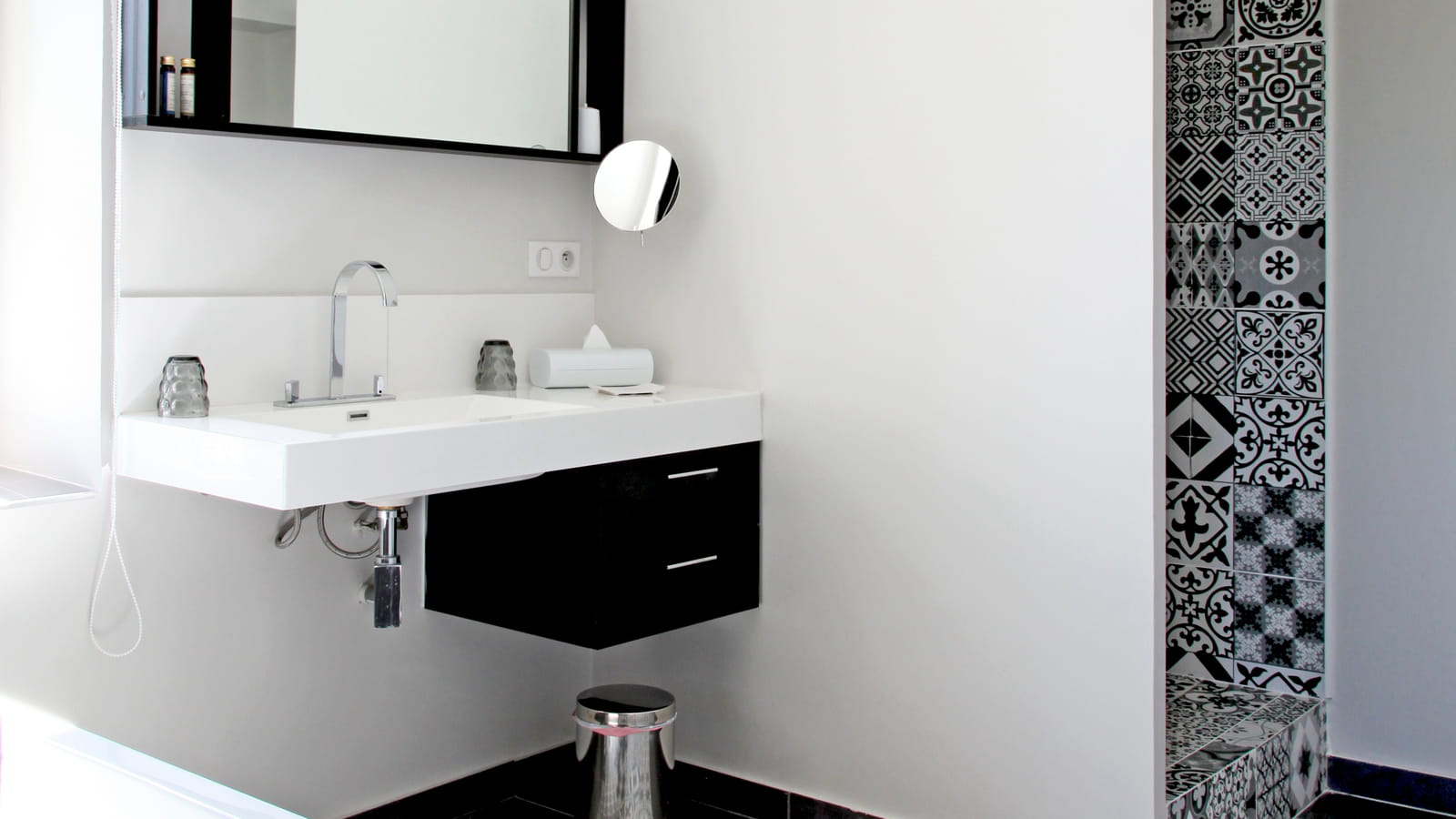 Salle de bains noir et blanc