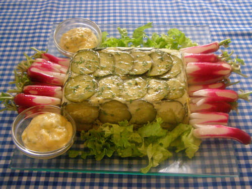 Flan de courgettes au cabillaud en aïoli