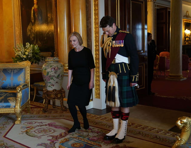 Le major Jonathan Thompson avec la première Ministre Liz Truss en septembre 2022