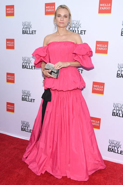 Diane Kruger en robe rose bouffante