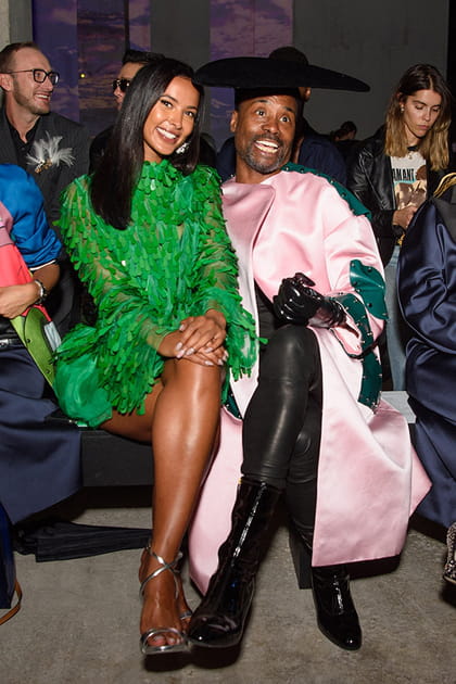 Maya Jama et Billy Porter au d&eacute;fil&eacute;&nbsp;Christopher Kane