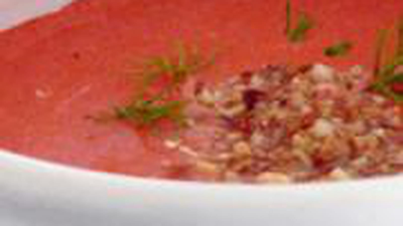 Soupe glacée tomate et fraise