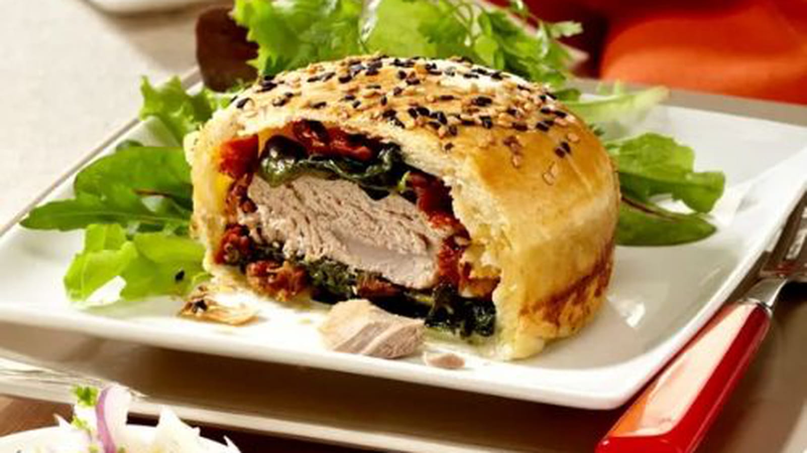 Burger de thon à la mozzarella et épinards