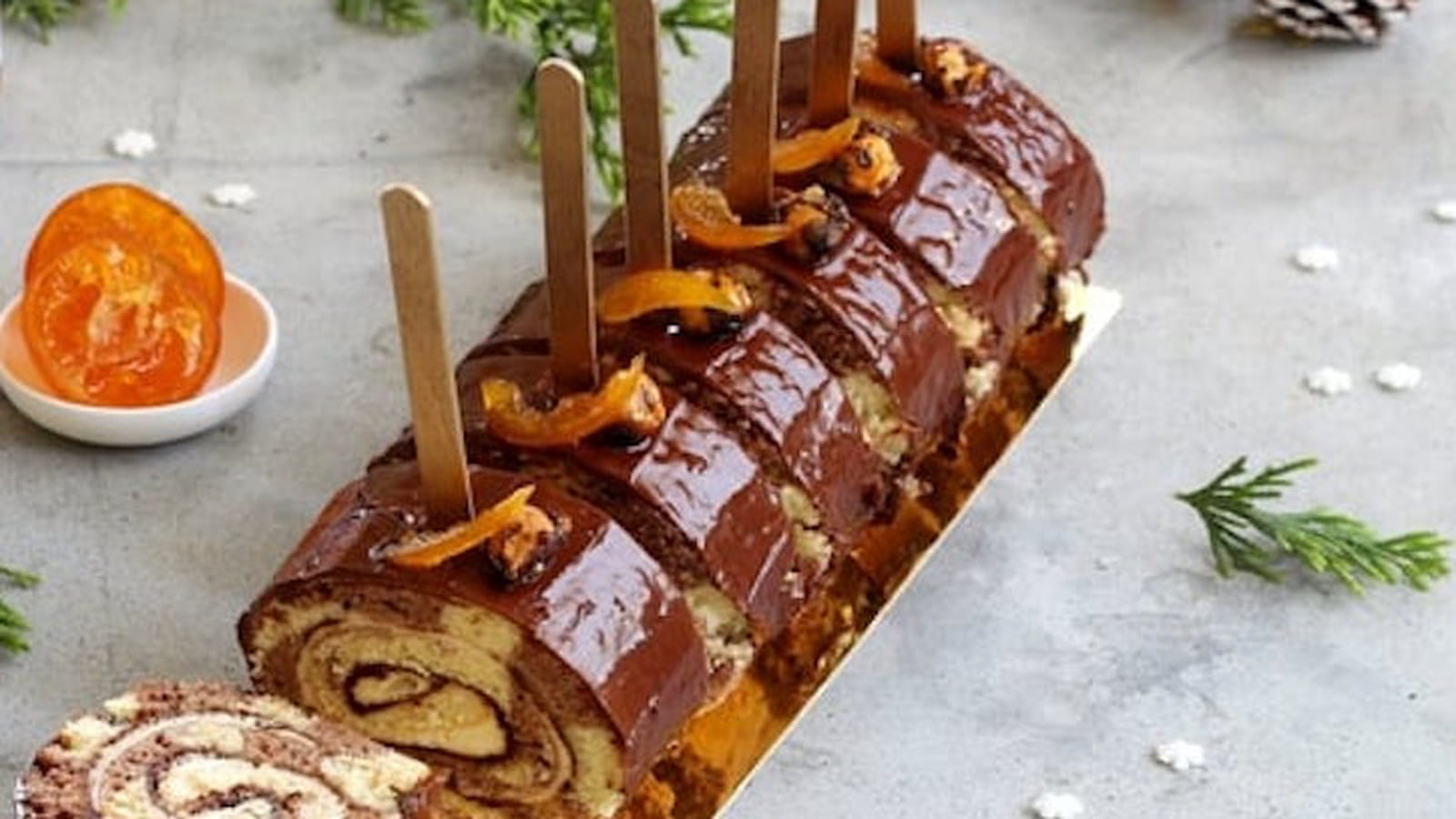 Bûche pops marbrée au Nutella®