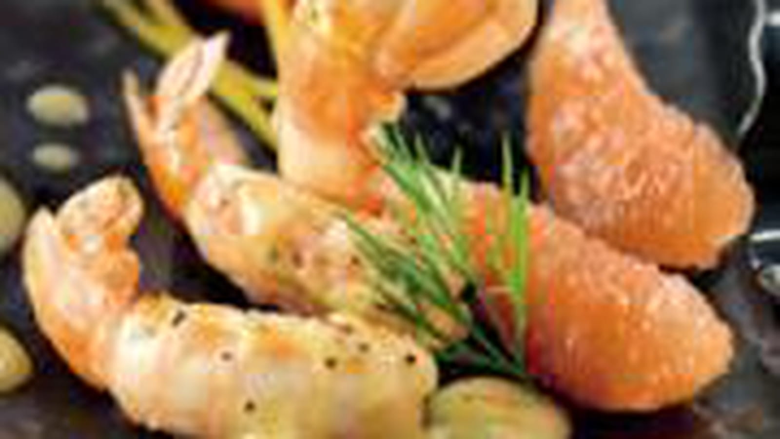 Langoustines poêlées, salade de pamplemousse