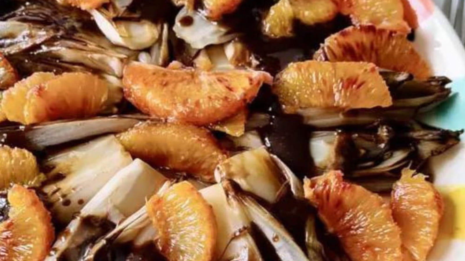 Endives rouges grillées aux oranges sanguine