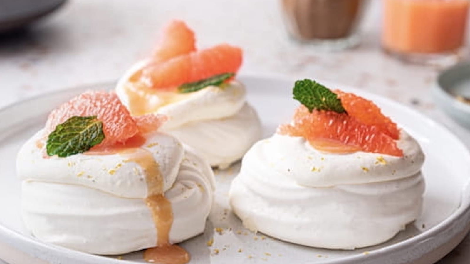Mini pavlova au Pamplemousse de Floride