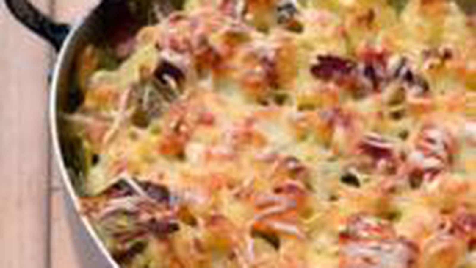Gratin de pâtes aux poireaux