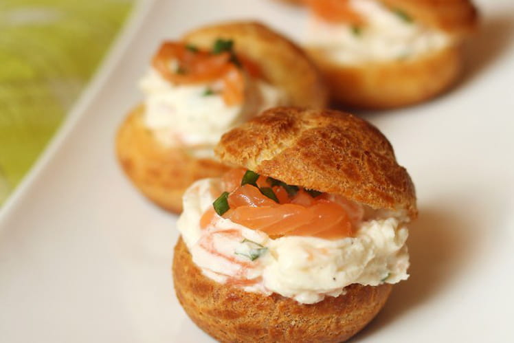 Recette de Choux fromage frais et saumon fumé