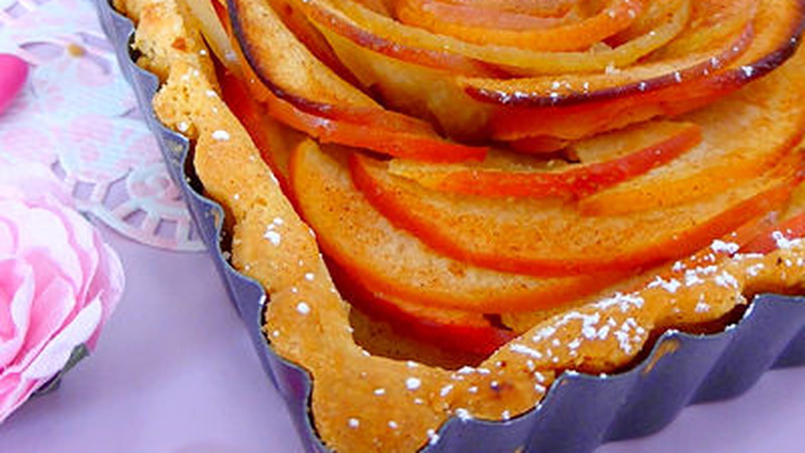Tarte aux pommes bouquet de roses