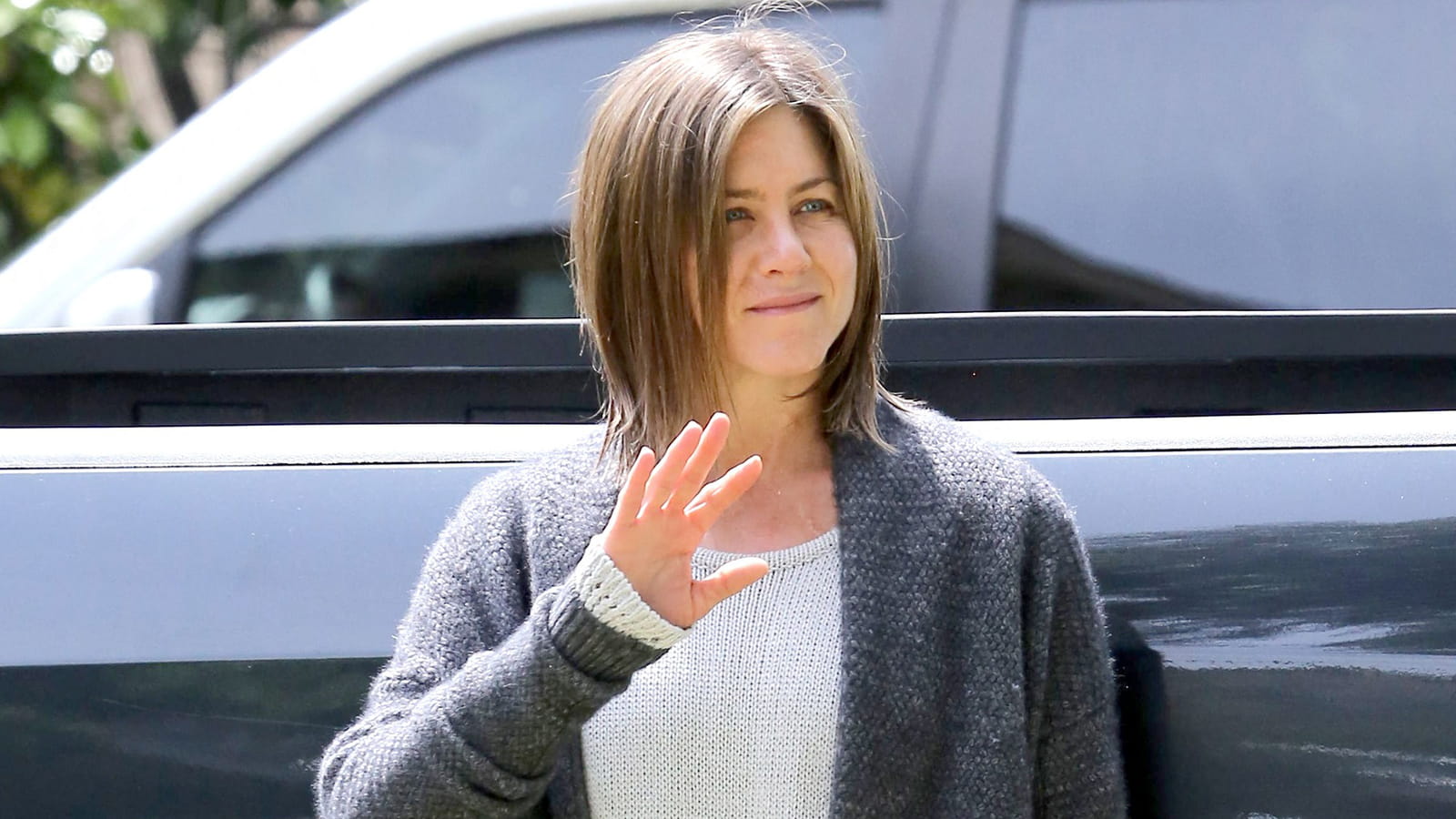 Jennifer Aniston, avec son carré brun