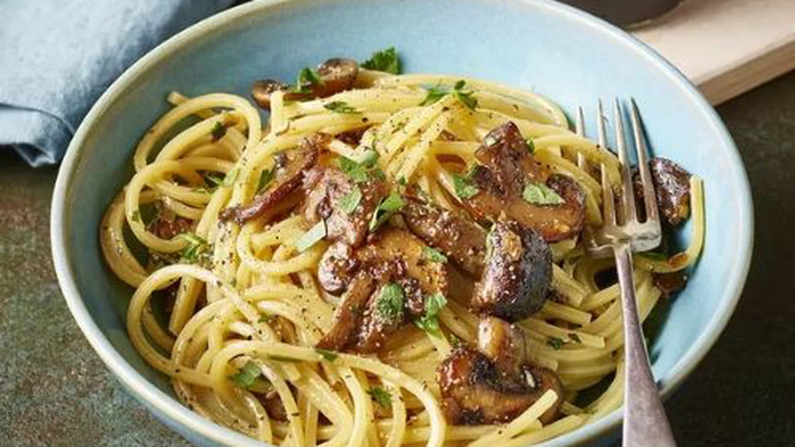 Spaghetti carbonara aux champignons