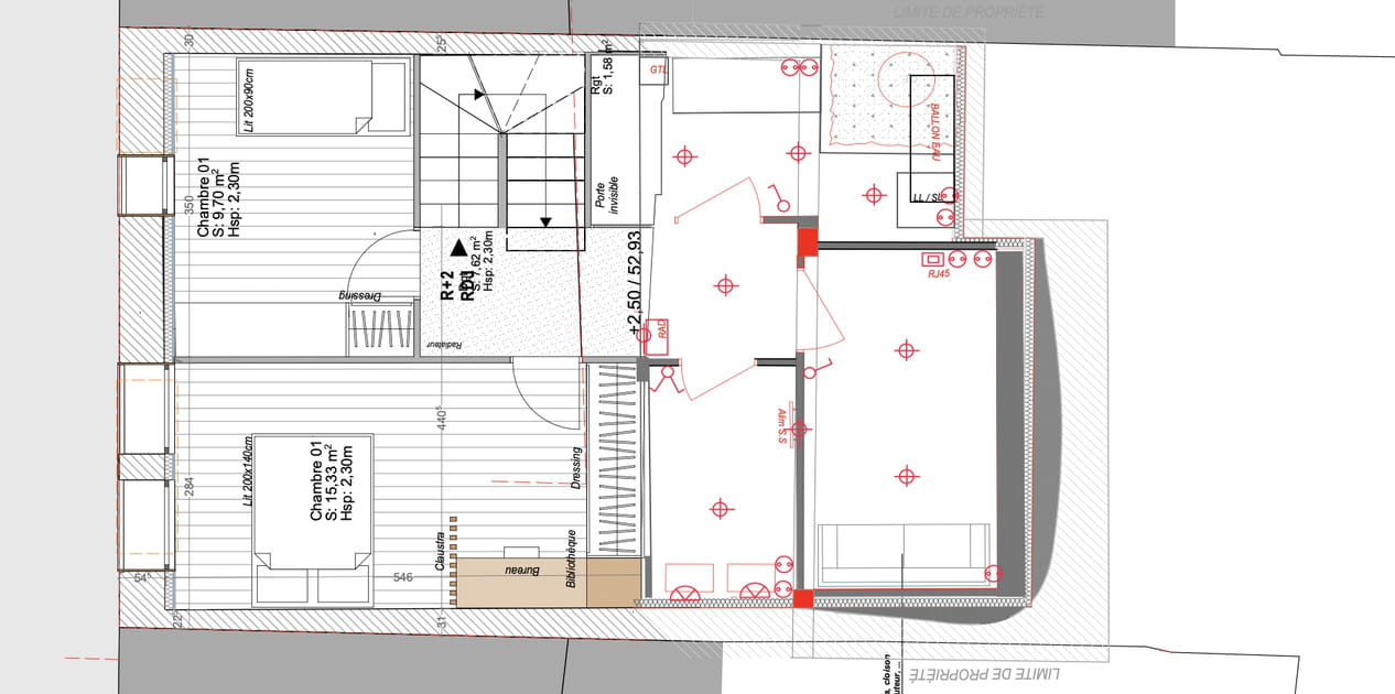 Le plan du 1er &eacute;tage apr&egrave;s travaux