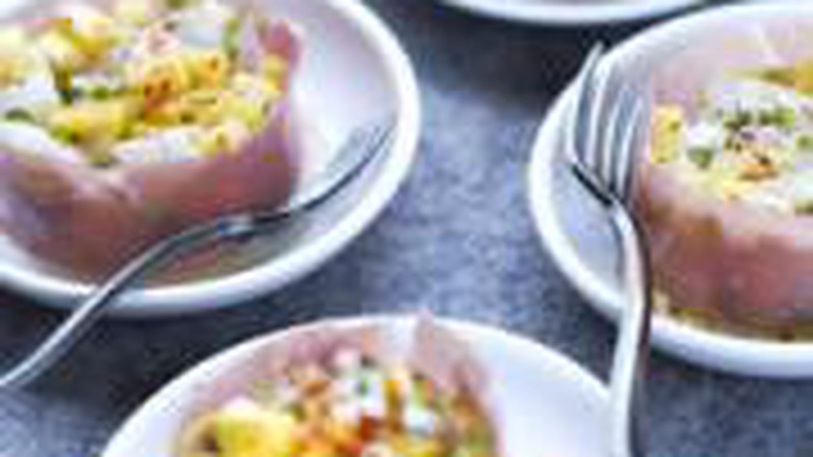 Tartare daurade melon jambon cru