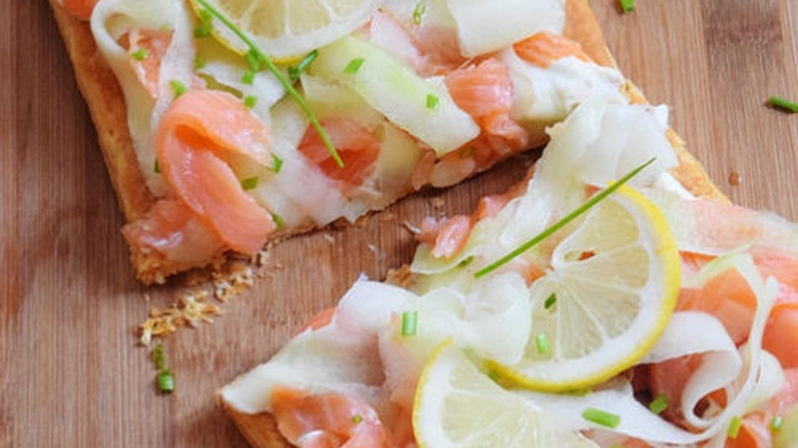 Tarte au saumon fumé et concombre