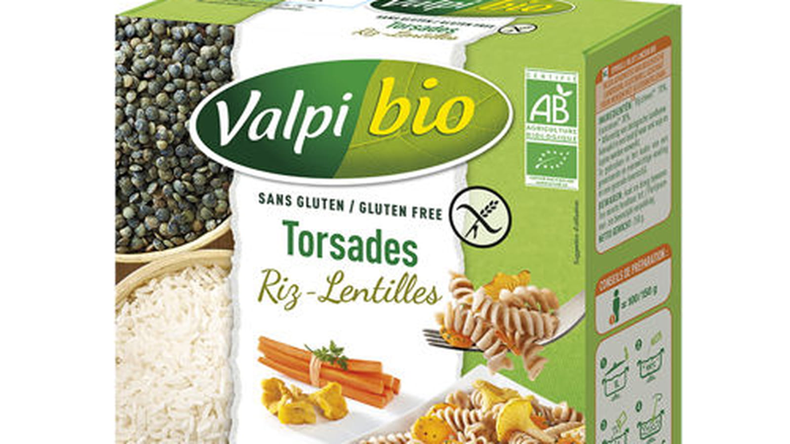 Torsades riz et lentilles de Valpibio