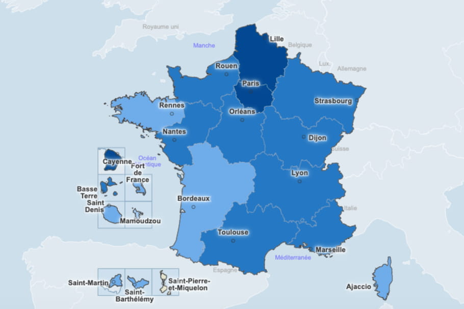 CARTE COVID : incidence départements, vaccination, France, Europe