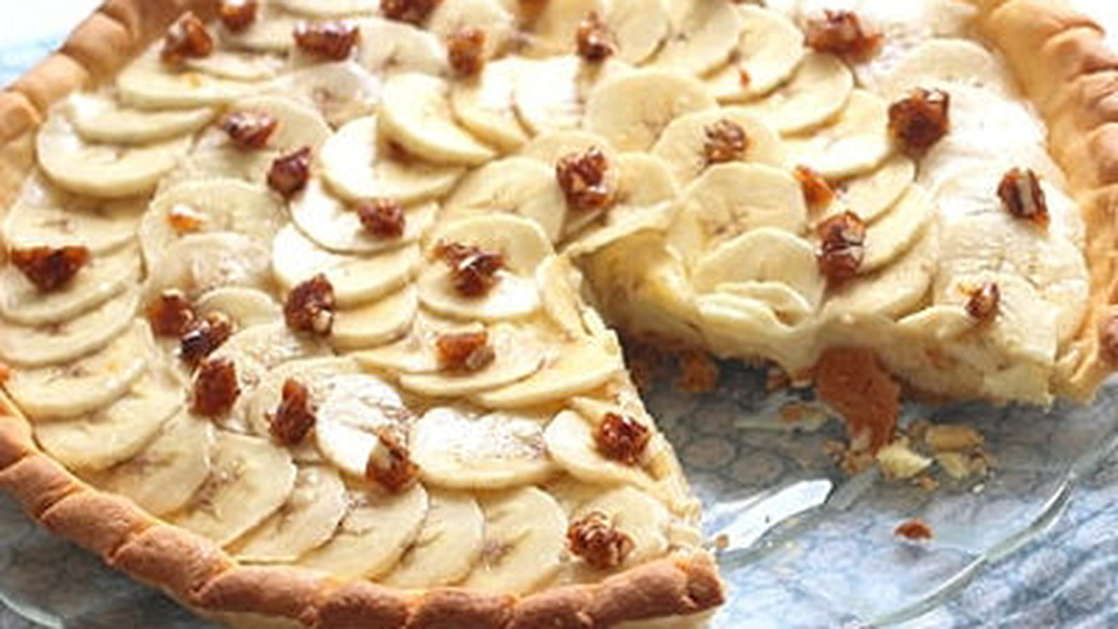 Tarte à la banane, noix de coco et caramel