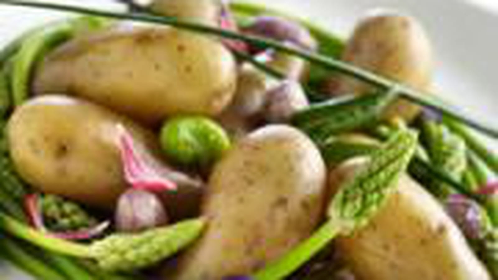 Nid d'asperges et Fine de Ratte du Touquet en salade