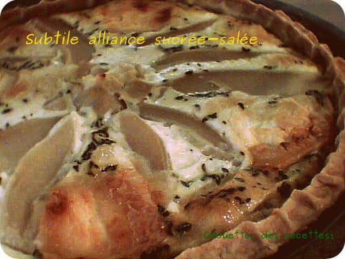 Tarte au chèvre et poires pochées