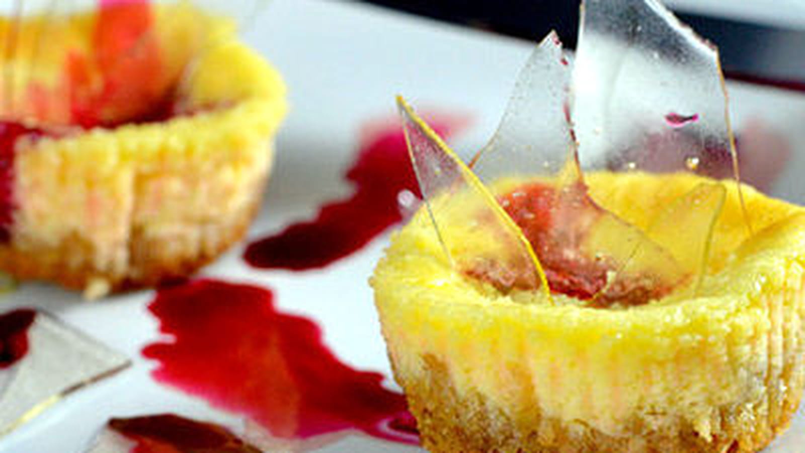 Mini cheesecakes aux éclats de verre