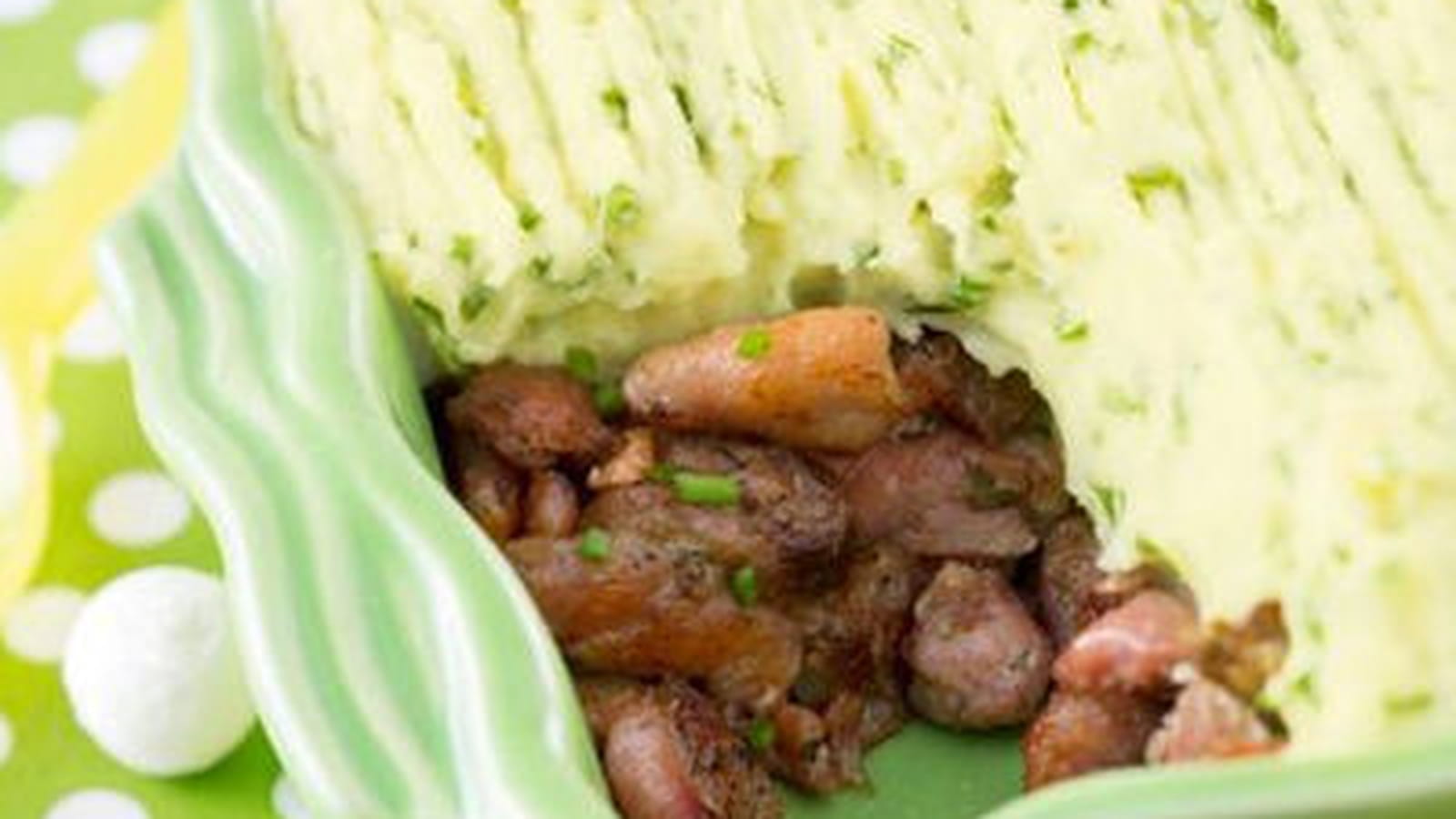 Emincé de lapin facon confit en Parmentier