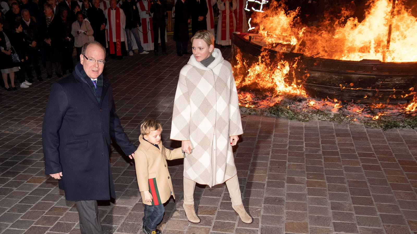 Charlene, Albert de Monaco et leur fils Jacques 