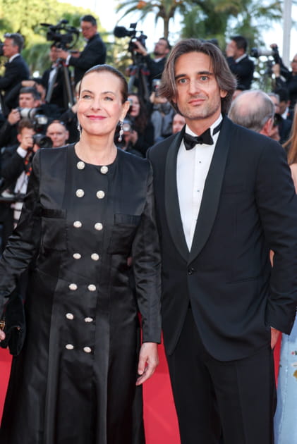 Carole Bouquet avec son fils Dimitri Rassam à Cannes