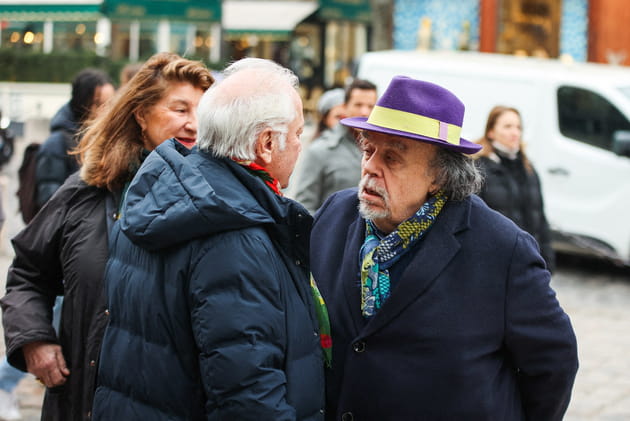 Bernard Murat et Jean-Michel Ribes, arrivent aux obsèques de Philippe Tesson