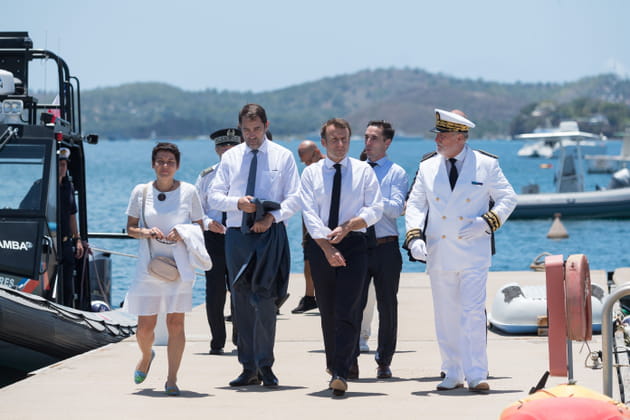 Christophe Castaner, Emmanuel Macron et Annick Girardin