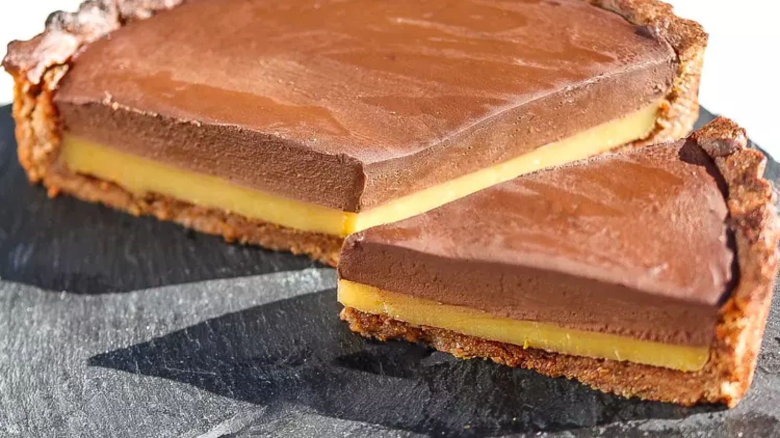 Tarte végan chocolat orange sans gluten, ni lait et ni sucre ajouté